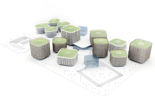 Central Business District at Shangha Hongqiao Airport / by MVRDV 